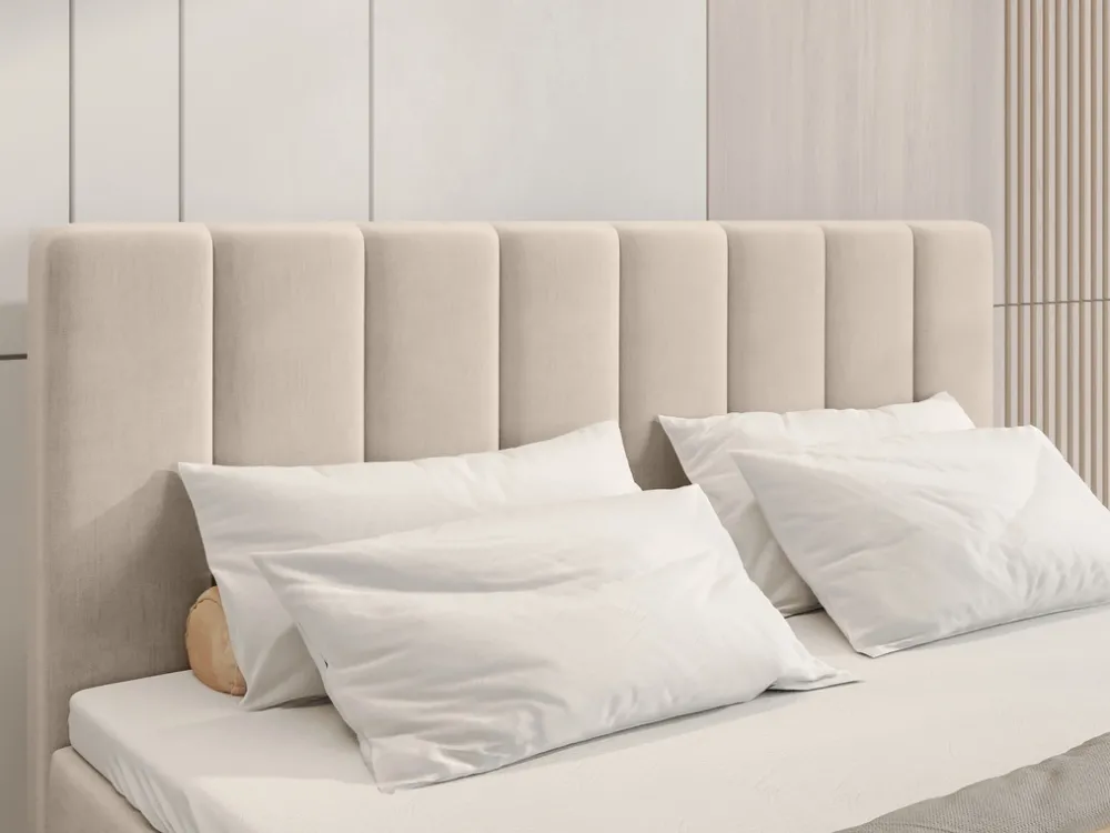 Łóżka Małżeńskie|Łóżka Ze Stelażem>BROMARKT Łóżko kontynentalne 180x200 cm z pojemnikiem DENVER beż