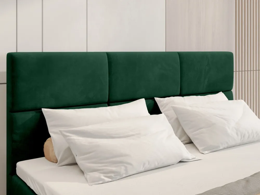 Meble Młodzieżowe|Łóżka Młodzieżowe>BROMARKT Łóżko kontynentalne 140x200 cm z pojemnikiem na pościel BOSTON zieleń