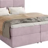 Łóżka Małżeńskie|Łóżka Ze Stelażem>BROMARKT Łóżko kontynentalne 180x200 cm z pojemnikiem na pościel BOSTON pudrowy róź