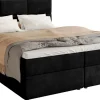 Łóżka Małżeńskie|Łóżka Ze Stelażem>BROMARKT Łóżko kontynentalne 180x200 cm z pojemnikiem na pościel BOSTON czarne welur