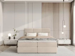 Meble Młodzieżowe|Łóżka Młodzieżowe></noscript>BROMARKT Łóżko kontynentalne 140x200 cm z pojemnikiem BOSTON beż