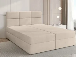 Meble Młodzieżowe|Łóżka Młodzieżowe></noscript>BROMARKT Łóżko kontynentalne 140x200 cm z pojemnikiem BOSTON beż