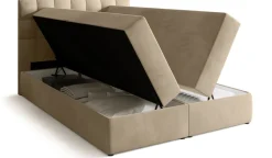 Meble Młodzieżowe|Łóżka Młodzieżowe>BROMARKT Łóżko kontynentalne 140x200 cm z pojemnikiem i materacem DETROIT beż