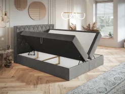 Łóżka Małżeńskie|Łóżka Ze Stelażem>Riban Łóżko kontynentalne 180x200 cm z pojemnikiem BILD pikowany zagłówek