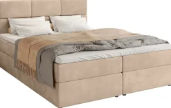 Meble Młodzieżowe|Łóżka Młodzieżowe>BROMARKT Łóżko kontynentalne 140x200 cm z pojemnikiem na pościel BOSTON beż