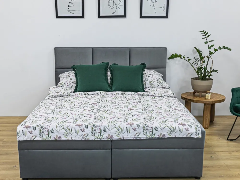 Meble Młodzieżowe|Łóżka Młodzieżowe>BROMARKT Łóżko kontynentalne 140x200 cm z pojemnikiem na pościel BOSTON beż