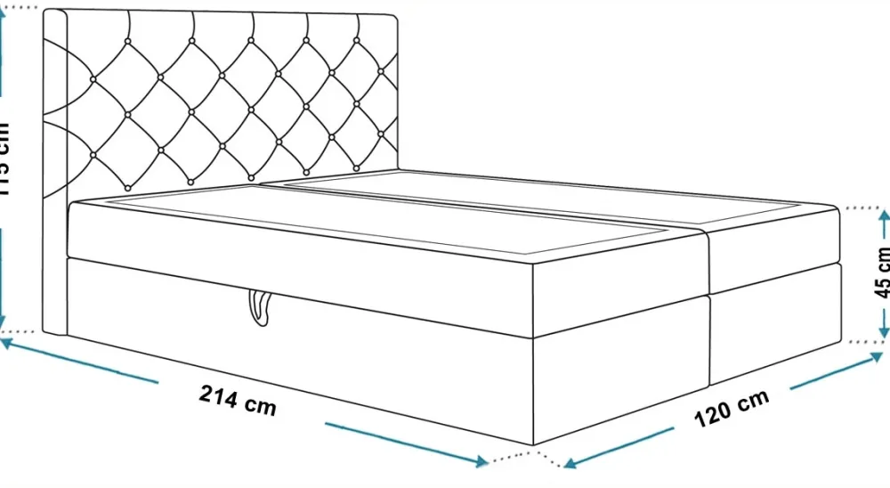 Łóżka Młodzieżowe|Łóżka Z Zagłówkiem>Riban Łóżko kontynentalne 120x200 cm z pojemnikiem na pościel JAMAL