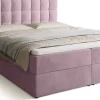 Łóżka Małżeńskie|Łóżka Ze Stelażem>BROMARKT Łóżko kontynentalne 160x200 cm z pojemnikiem DETROIT pudrowy róż