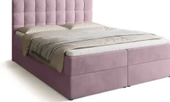 Łóżka Małżeńskie|Łóżka Ze Stelażem>BROMARKT Łóżko kontynentalne 160x200 cm z pojemnikiem DETROIT pudrowy róż