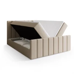 Łóżka Małżeńskie|Łóżka Ze Stelażem>BROMARKT Łóżko kontynentalne 180x200 cm z pojemnikiem DENVER DUO beż