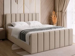 Łóżka Małżeńskie|Łóżka Ze Stelażem>BROMARKT Łóżko kontynentalne 160x200 cm z pojemnikiem DENVER DUO beż