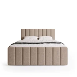 Łóżka Małżeńskie|Łóżka Ze Stelażem></noscript>BROMARKT Łóżko kontynentalne 160x200 cm z pojemnikiem DENVER DUO beż