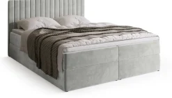 Łóżka Małżeńskie|Łóżka Ze Stelażem></noscript>BROMARKT Łóżko kontynentalne 180x200 cm z pojemnikiem DREAM szare