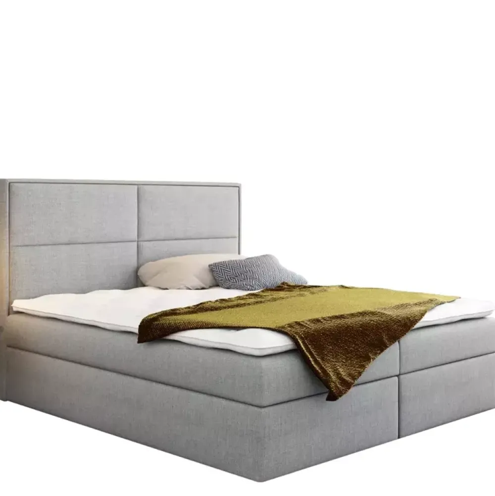 Łóżka Z Pojemnikiem|Łóżka Czarne>Gruszka Łóżko Kontynentalne 200x200 czarne GABRIEL