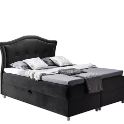 Łóżka Na Nóżkach|Łóżka Z Zagłówkiem>Gruszka Łóżko kontynentalne 160x200 czarne BRUNO