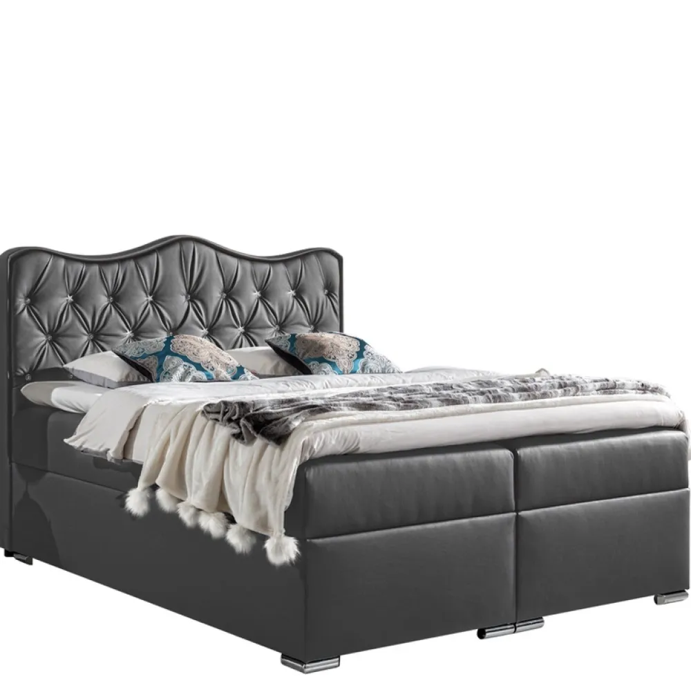 Łóżka Młodzieżowe|Łóżka Z Pojemnikiem>Gruszka Łóżko Kontynentalne 120x200 czarne STEFAN