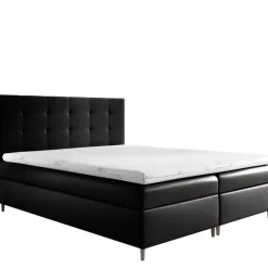 Łóżka Na Nóżkach|Łóżka Z Zagłówkiem>Gruszka Łóżko Kontynentalne 160x200 czarne DALWIN