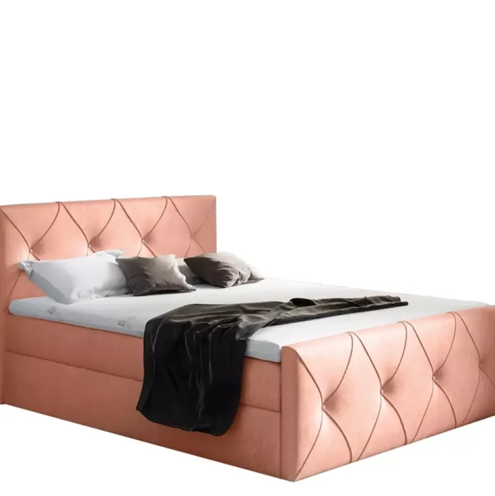 Łóżka Z Zagłówkiem|Łóżka Z Pojemnikiem>Gruszka Łóżko Kontynentalne 160x200 czarne COLIN LUX