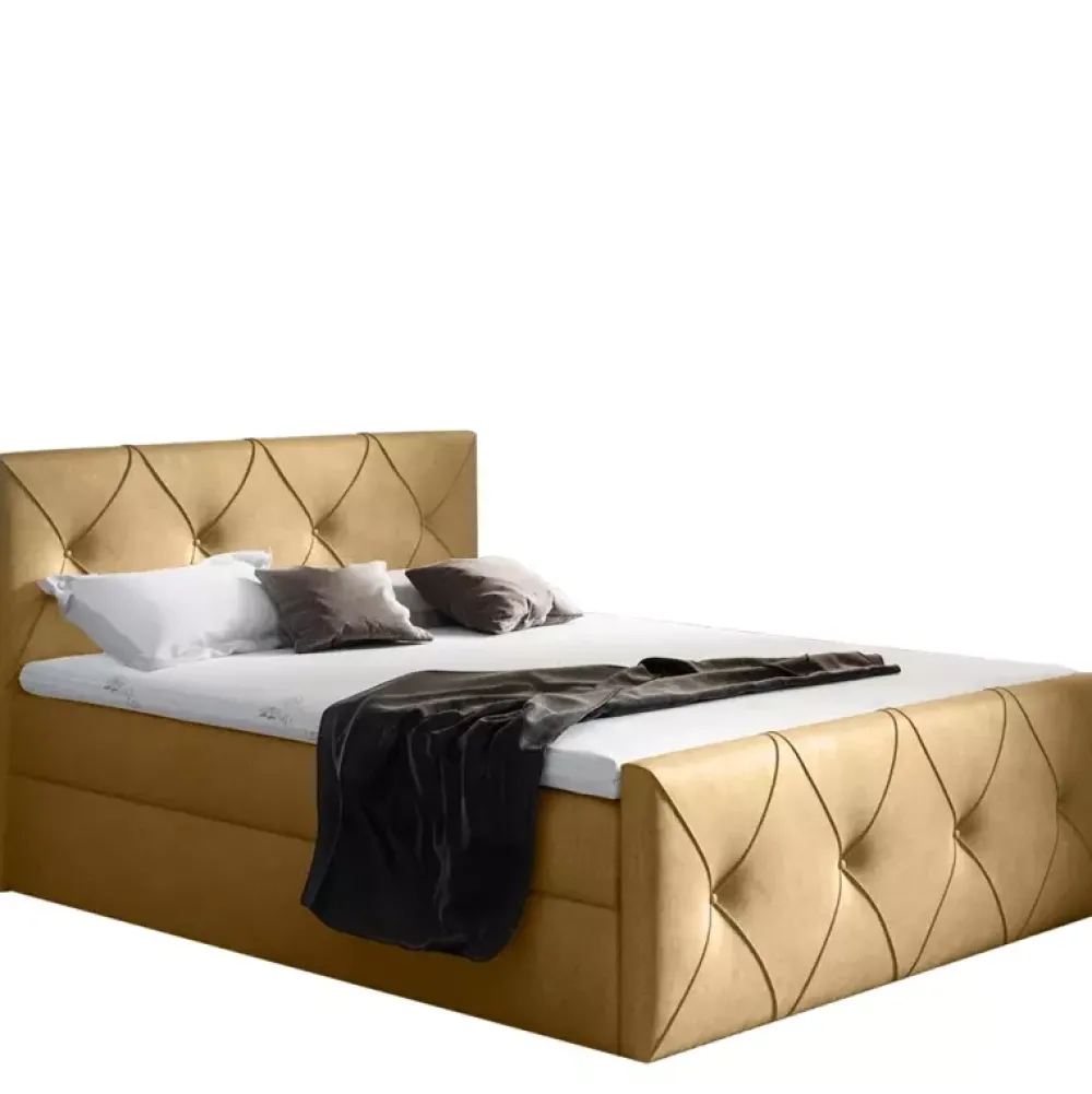 Łóżka Z Zagłówkiem|Łóżka Z Pojemnikiem>Gruszka Łóżko Kontynentalne 160x200 czarne COLIN LUX