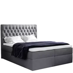 Łóżka Z Zagłówkiem|Łóżka Z Pojemnikiem>Gruszka Łóżko Kontynentalne 200x200 czarne MICHAEL