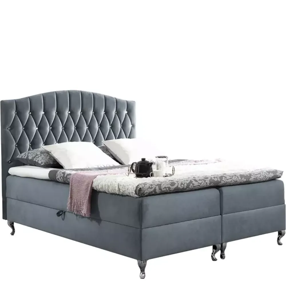 Łóżka Na Nóżkach|Łóżka Z Pojemnikiem>Gruszka Łóżko Kontynentalne 180x200 czarne PETER