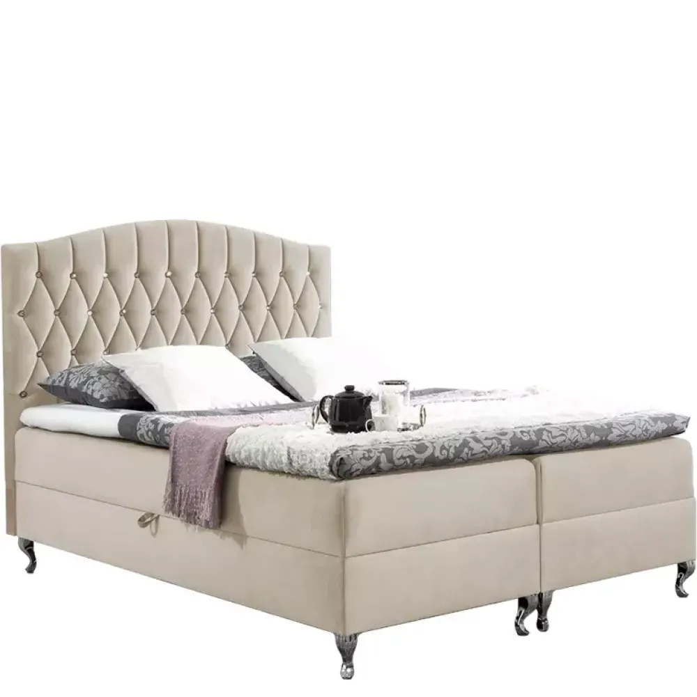 Łóżka Na Nóżkach|Łóżka Z Pojemnikiem>Gruszka Łóżko Kontynentalne 180x200 czarne PETER