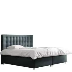 Łóżka Na Nóżkach|Łóżka Z Zagłówkiem>Gruszka Łóżko kontynentalne 160x200 czarne BENJAMIN