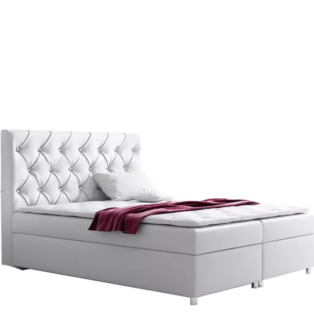 Łóżka Na Nóżkach|Łóżka Z Zagłówkiem>Gruszka Łóżko Kontynentalne 200x200 czarne ROBERT