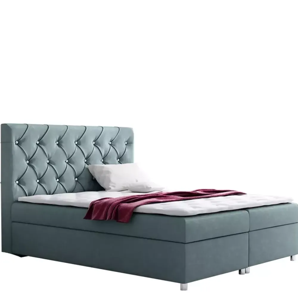 Łóżka Na Nóżkach|Łóżka Z Zagłówkiem>Gruszka Łóżko Kontynentalne 200x200 czarne ROBERT