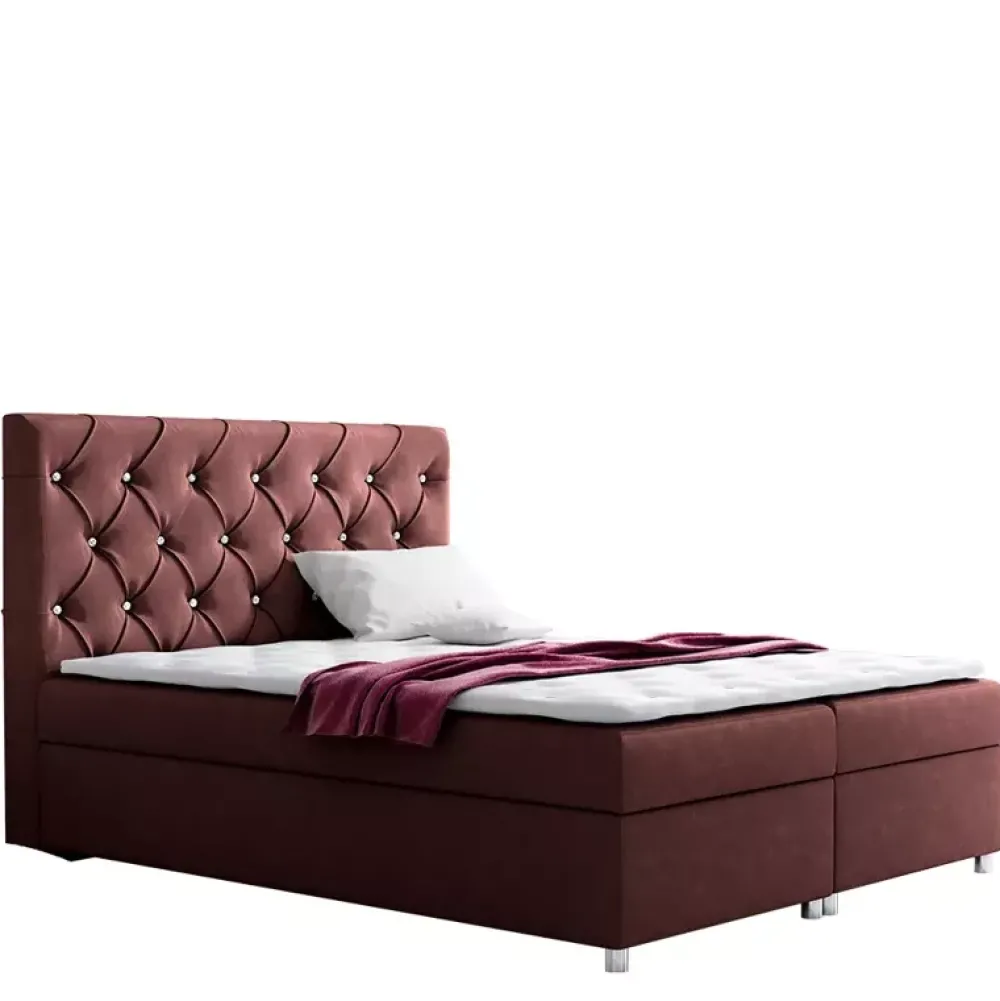 Łóżka Na Nóżkach|Łóżka Z Zagłówkiem>Gruszka Łóżko Kontynentalne 200x200 czarne ROBERT