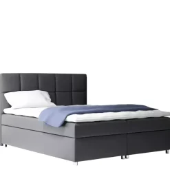 Łóżka Na Nóżkach|Łóżka Z Pojemnikiem>Gruszka Łóżko Kontynentalne 200x200 czarne NATAN