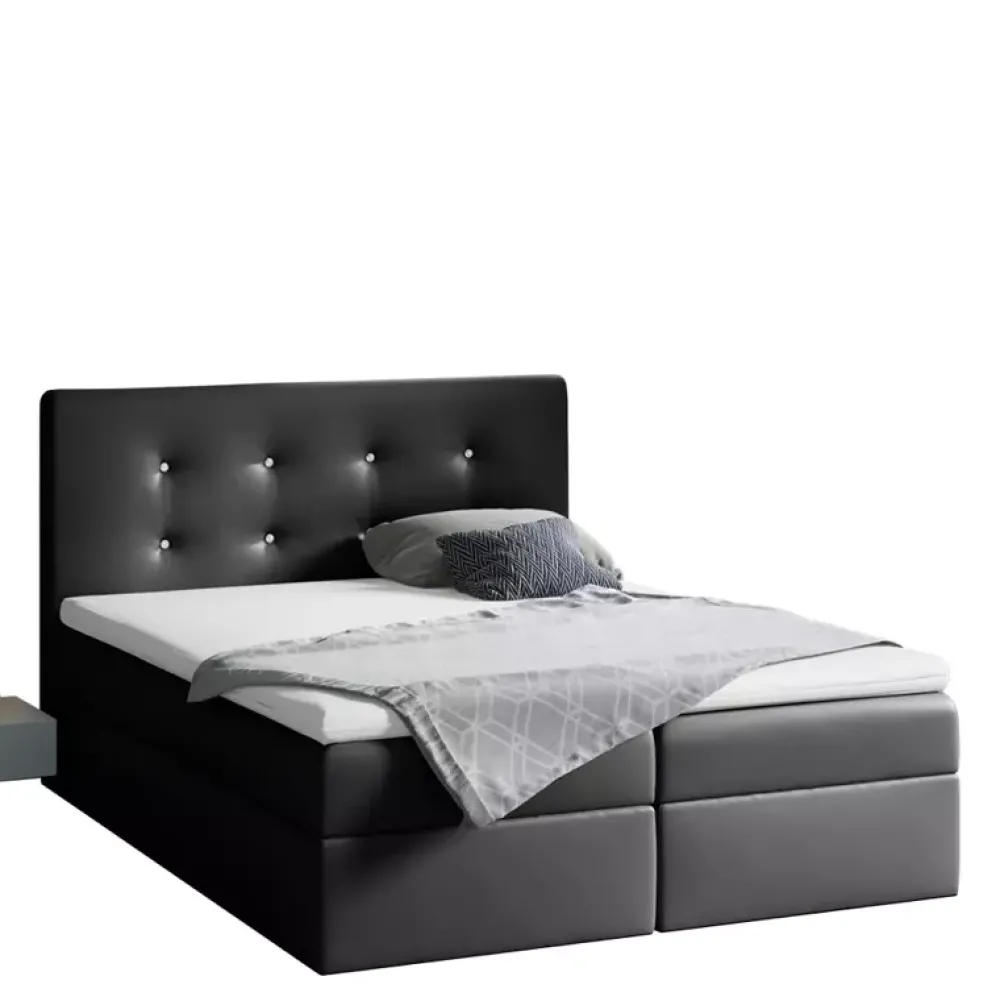 Łóżka Młodzieżowe|Łóżka Z Zagłówkiem>Gruszka Łóżko Kontynentalne 120x200 czarne MAKSYM