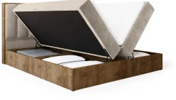 Łóżka Małżeńskie|Łóżka Ze Stelażem>BROMARKT Łóżko kontynentalne 180x200 do sypialni LOFT II z pojemnikiem dąb lefkas