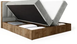Łóżka Małżeńskie|Łóżka Ze Stelażem>BROMARKT Łóżko kontynentalne 180x200 do sypialni LOFT II z pojemnikiem dąb lefkas