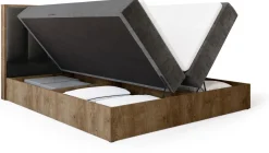 Łóżka Małżeńskie|Łóżka Ze Stelażem>BROMARKT Łóżko kontynentalne 180x200 do sypialni LOFT II z pojemnikiem dąb lefkas