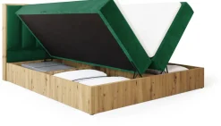 Łóżka Małżeńskie|Łóżka Ze Stelażem>BROMARKT Łóżko kontynentalne 160x200 do sypialni LOFT II z pojemnikiem dąb artisan