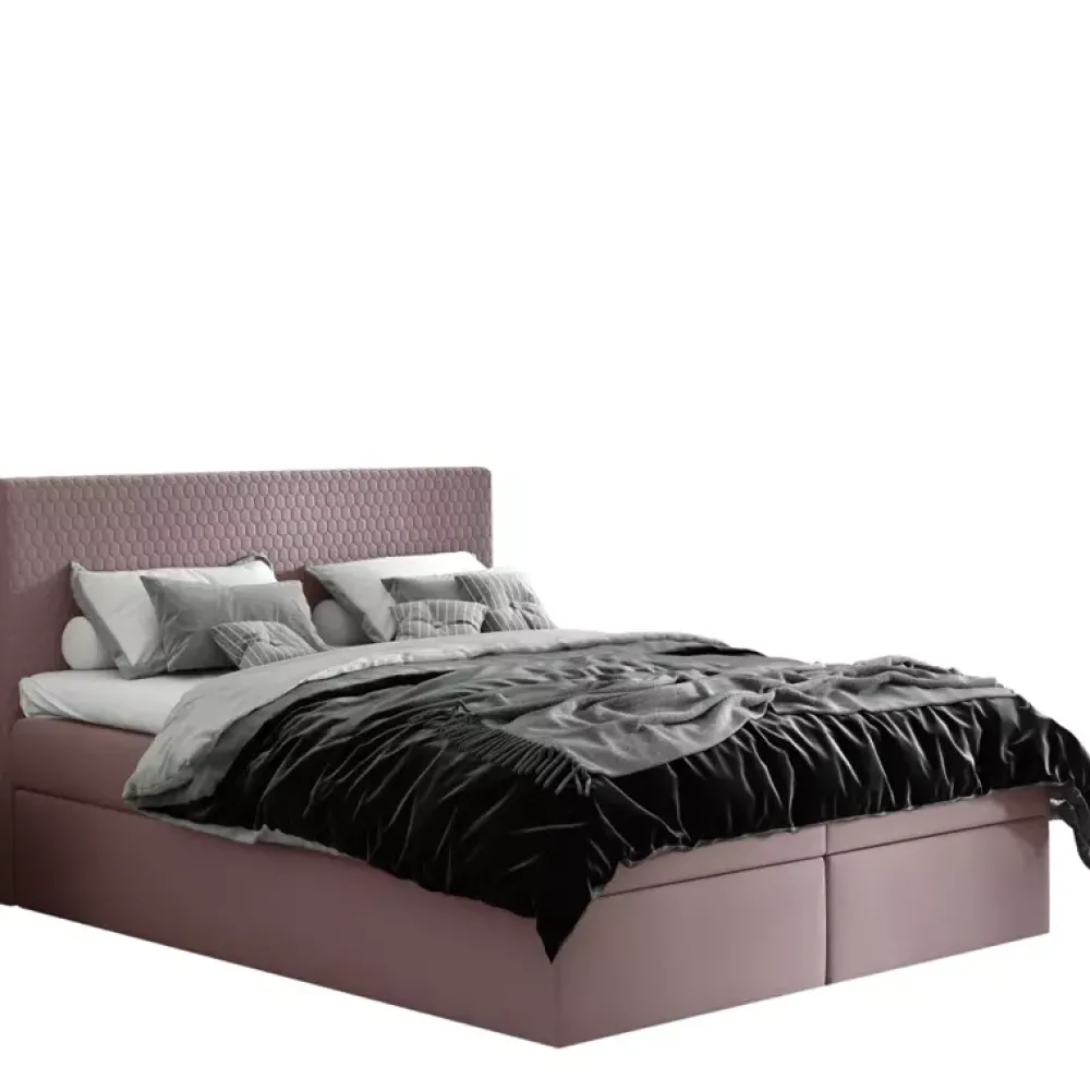 Łóżka Z Zagłówkiem|Łóżka Z Pojemnikiem>Gruszka Łóżko Kontynentalne 160x200 granatowe CZAREK