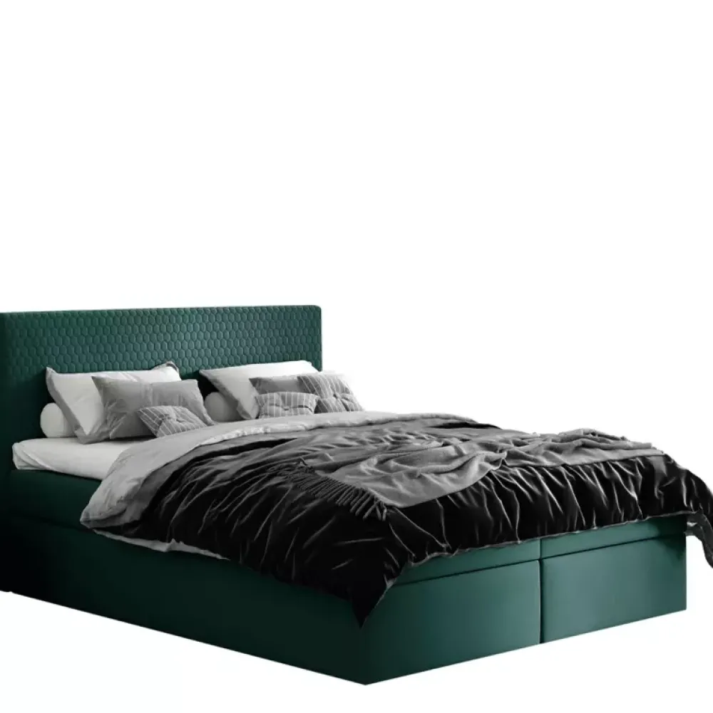 Łóżka Z Zagłówkiem|Łóżka Z Pojemnikiem>Gruszka Łóżko Kontynentalne 160x200 granatowe CZAREK