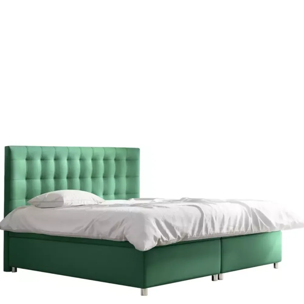 Łóżka Na Nóżkach|Łóżka Z Pojemnikiem>Gruszka Łóżko kontynentalne 200x200 limonkowe BENJAMIN