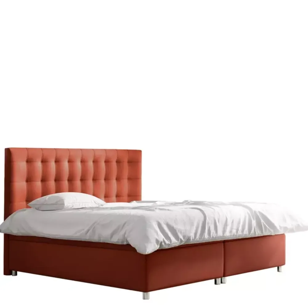 Łóżka Na Nóżkach|Łóżka Z Pojemnikiem>Gruszka Łóżko kontynentalne 200x200 limonkowe BENJAMIN