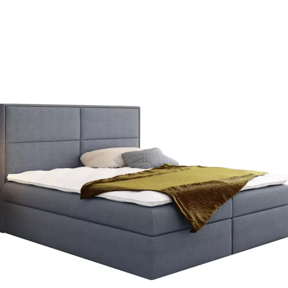 Łóżka Młodzieżowe|Łóżka Z Pojemnikiem>Gruszka Łóżko Kontynentalne 140x200 niebieskie GABRIEL