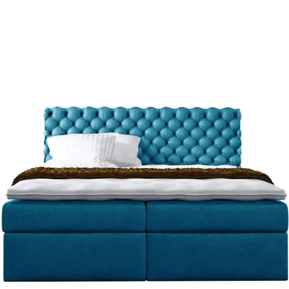 Łóżka Młodzieżowe|Łóżka Z Pojemnikiem>Gruszka Łóżko Kontynentalne 140x200 niebieskie PAWEŁ