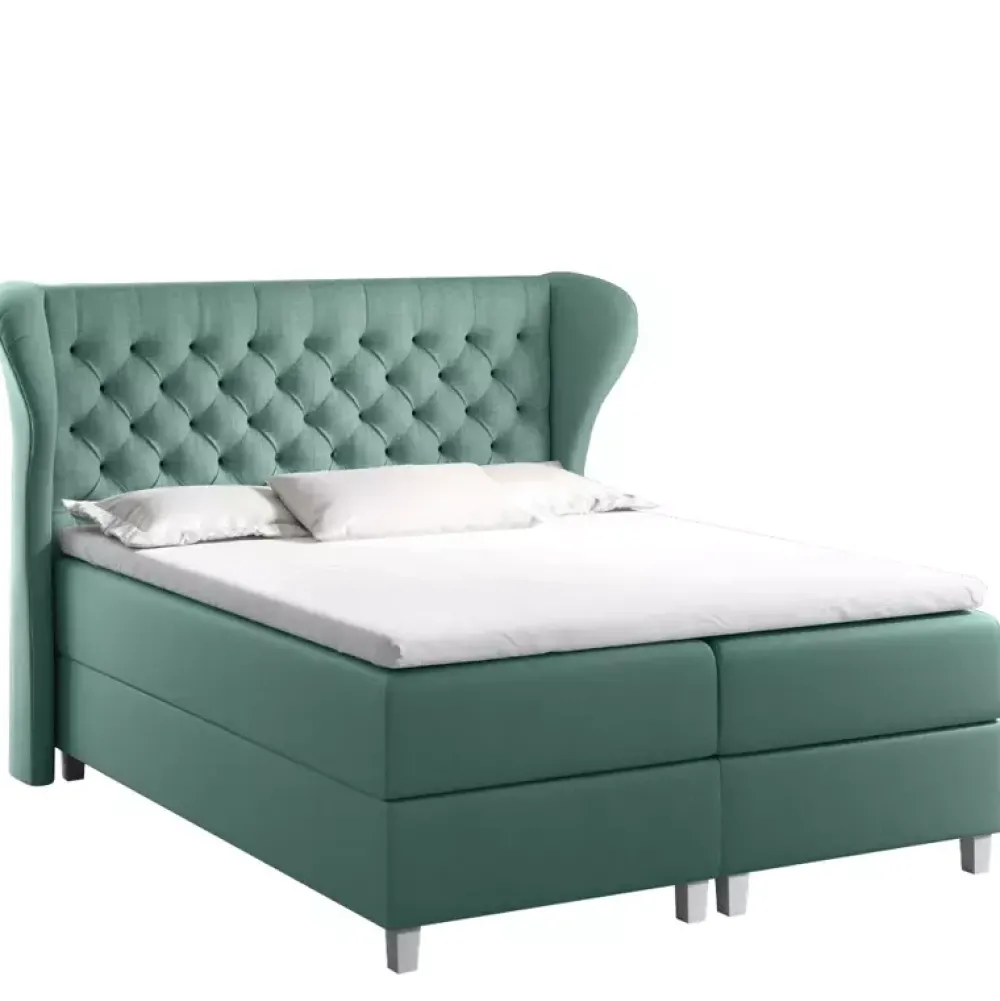 Łóżka Na Nóżkach|Łóżka Z Pojemnikiem>Gruszka Łóżko Kontynentalne 160x200 pudrowy róż JEREMI