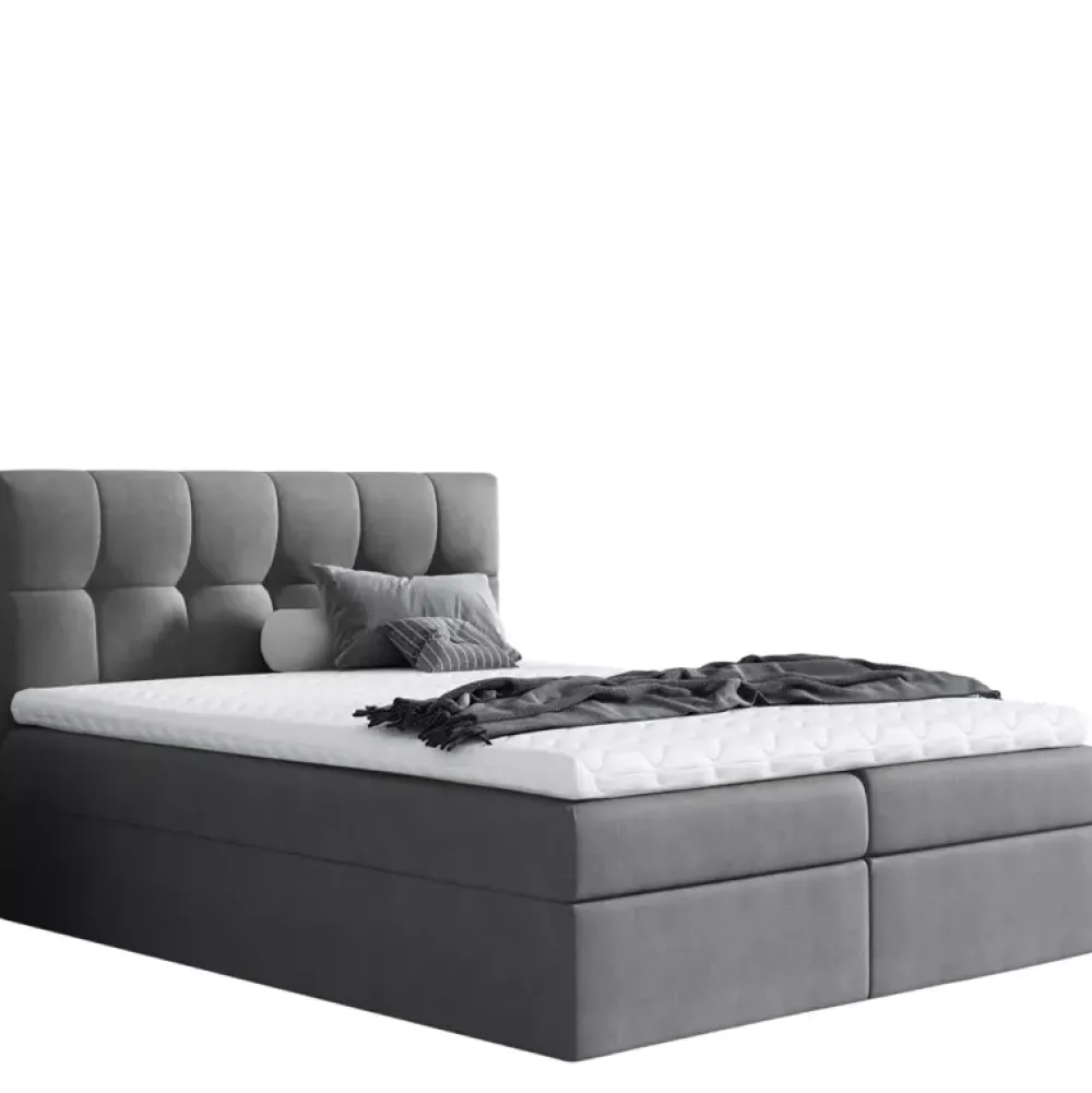 Łóżka Młodzieżowe|Łóżka Z Zagłówkiem>Gruszka Łóżko Kontynentalne 140x200 szare RYAN