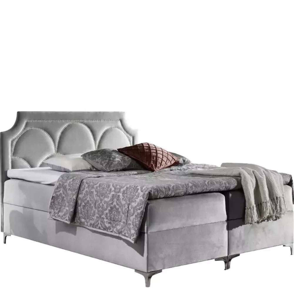 Łóżka Na Nóżkach|Łóżka Z Pojemnikiem>Gruszka Łóżko Kontynentalne 180x200 szare CYPRIAN