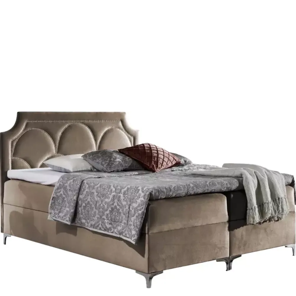 Łóżka Na Nóżkach|Łóżka Z Pojemnikiem>Gruszka Łóżko Kontynentalne 180x200 szare CYPRIAN