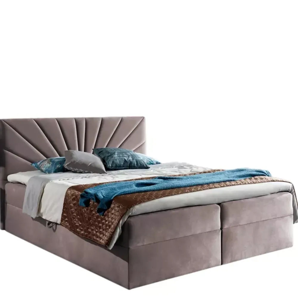 Łóżka Z Zagłówkiem|Łóżka Z Pojemnikiem>Gruszka Łóżko Kontynentalne 160x200 szare TOM 4