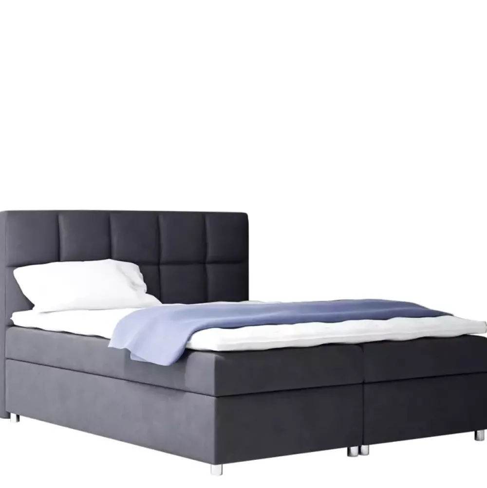 Łóżka Na Nóżkach|Łóżka Z Pojemnikiem>Gruszka Łóżko Kontynentalne 160x200 szare NATAN