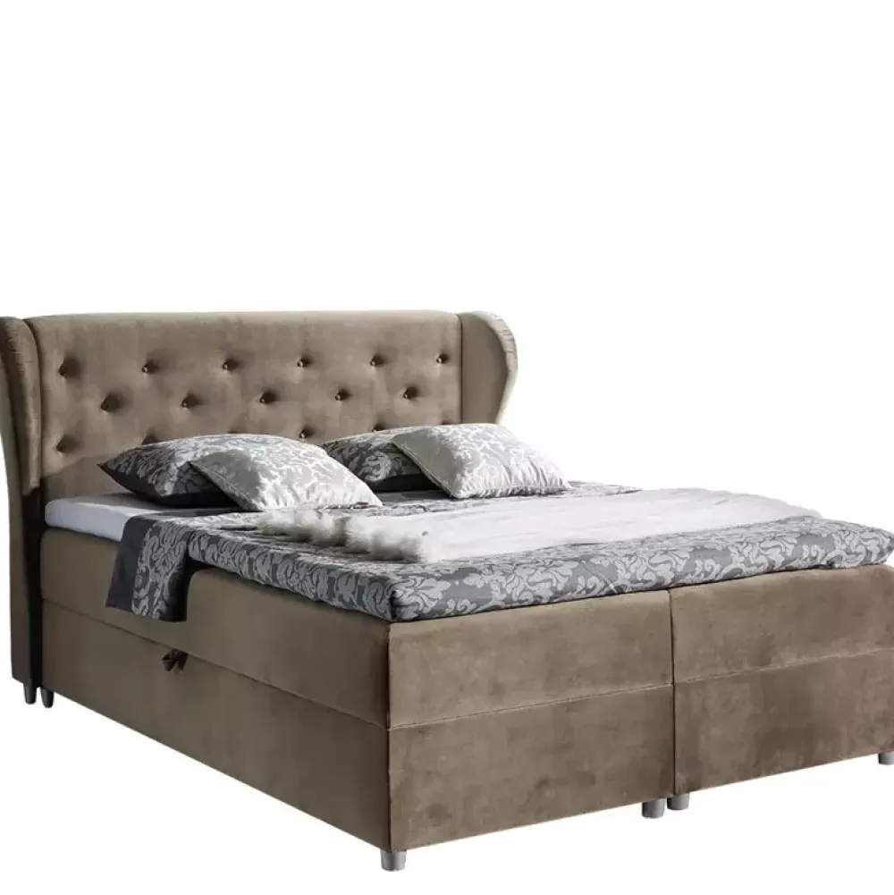 Łóżka Z Pojemnikiem|Łóżka Szare>Gruszka Łóżko Kontynentalne 200x200 szare PIOTR