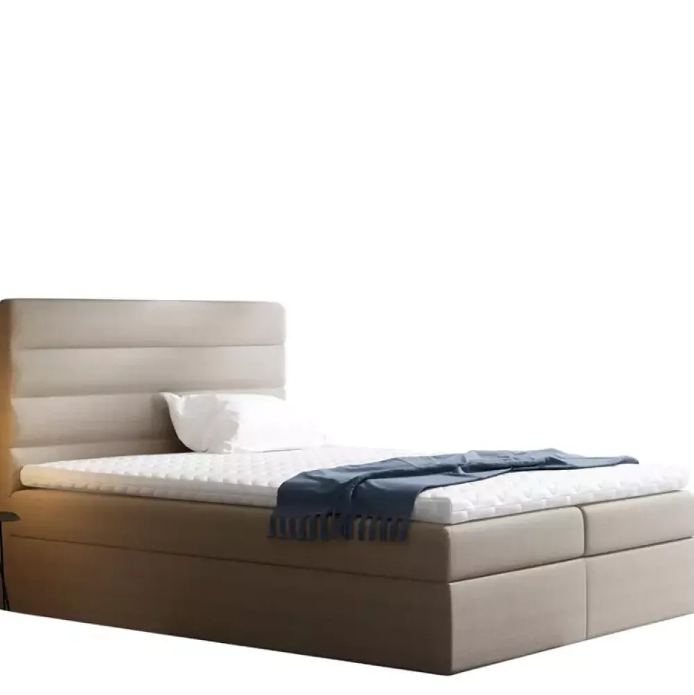 Łóżka Z Zagłówkiem|Łóżka Z Pojemnikiem>Gruszka Łóżko Kontynentalne 200x200 szare VIKTOR